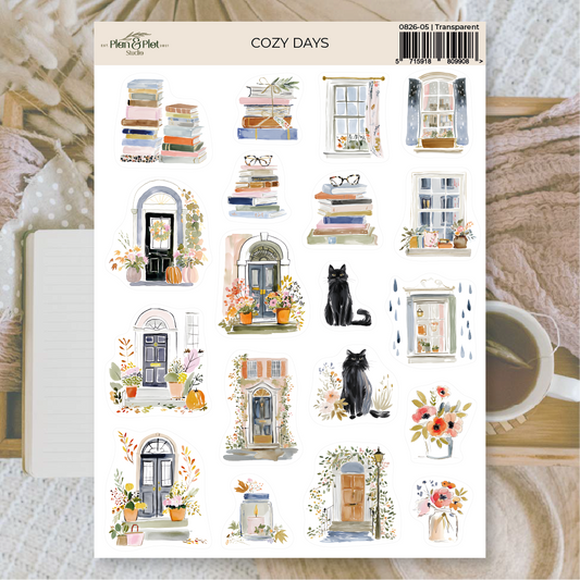 Cozy days | Transparent matte vinyl stickers