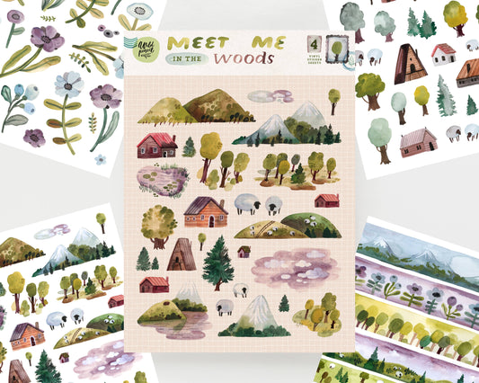 Vinyl sticker sheet set - Meet Me In The Woods