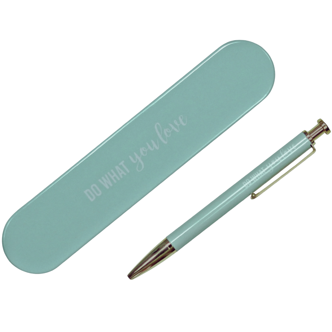 Papierdrachen Ballpoint Pen in Metal Box - Pastel blue