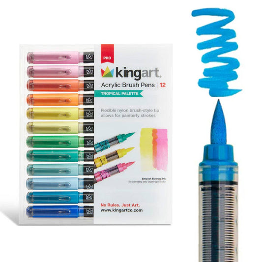 PRO Acrylic Paint Brush Pens - 12 Tropical Colors