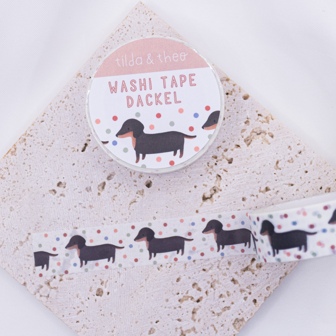 Washi Tape Dachshund - adhesive tape, dog washi tape, masking tape, dog breed