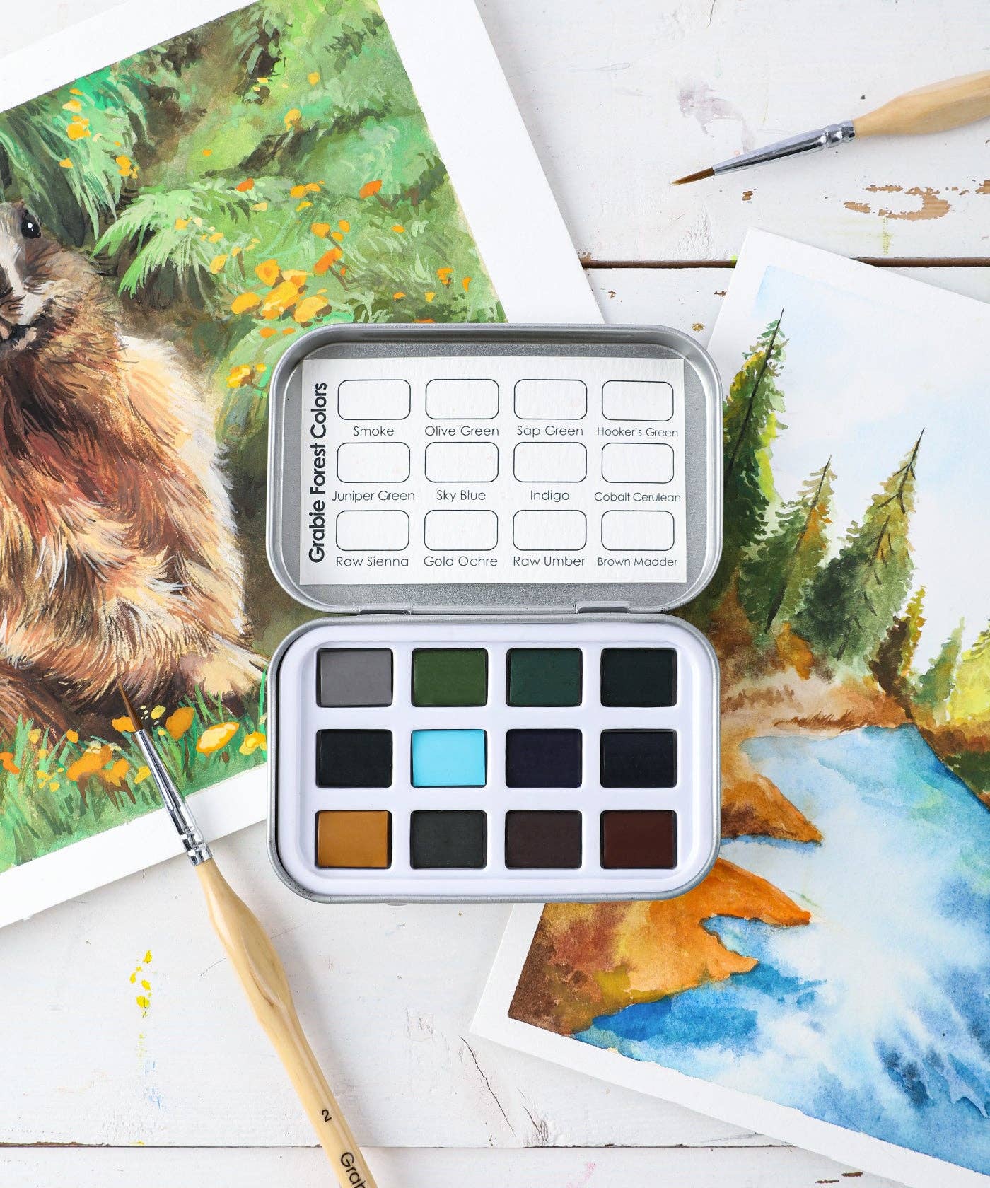 Grabie Watercolor Pocket Set of 12 - Forest Colors