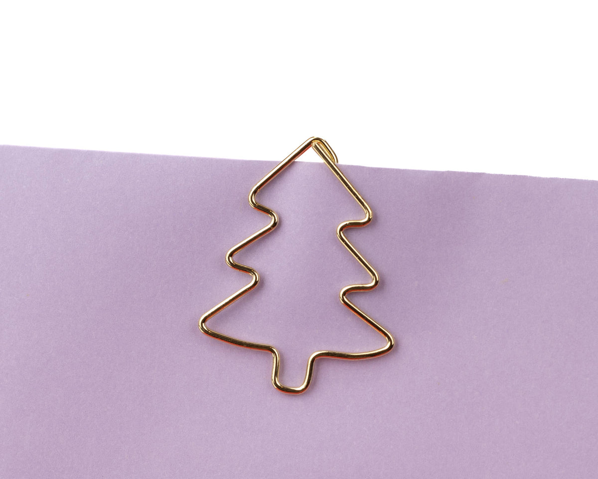 Gold Christmas Binder Clips - Christmas tree