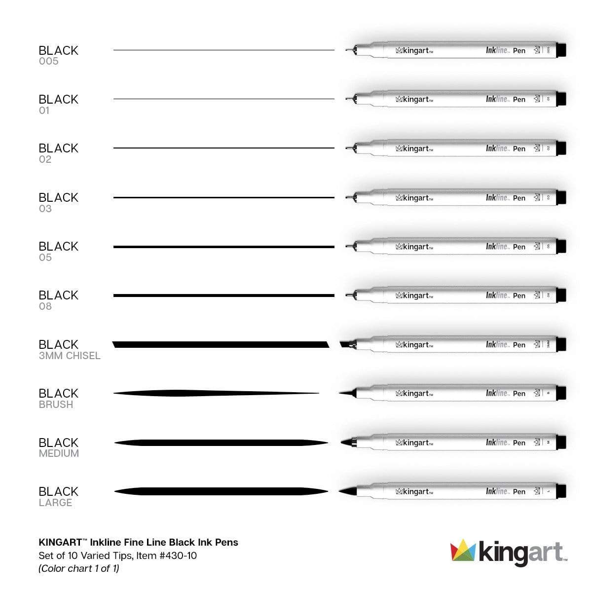 Inkline™ PRO Fine Line Archival Black Ink Pens 10 pc