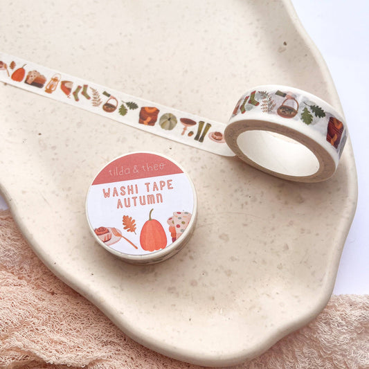 Washi tape autumn - adhesive tape mushroom & pumpkin masking tape