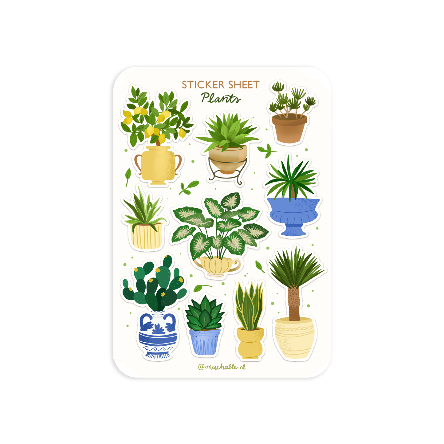 A6 sticker sheet - plants illustration