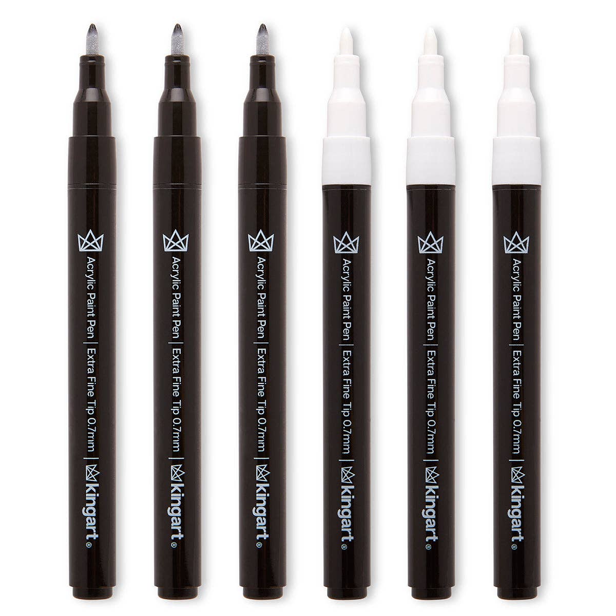 PRO Acrylic Paint Pens Extra Fine - Black & White 6 pc