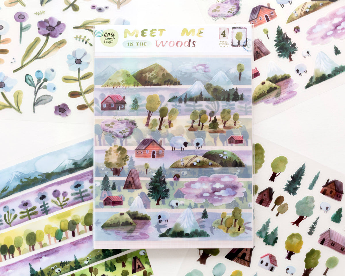 Vinyl sticker sheet set - Meet Me In The Woods