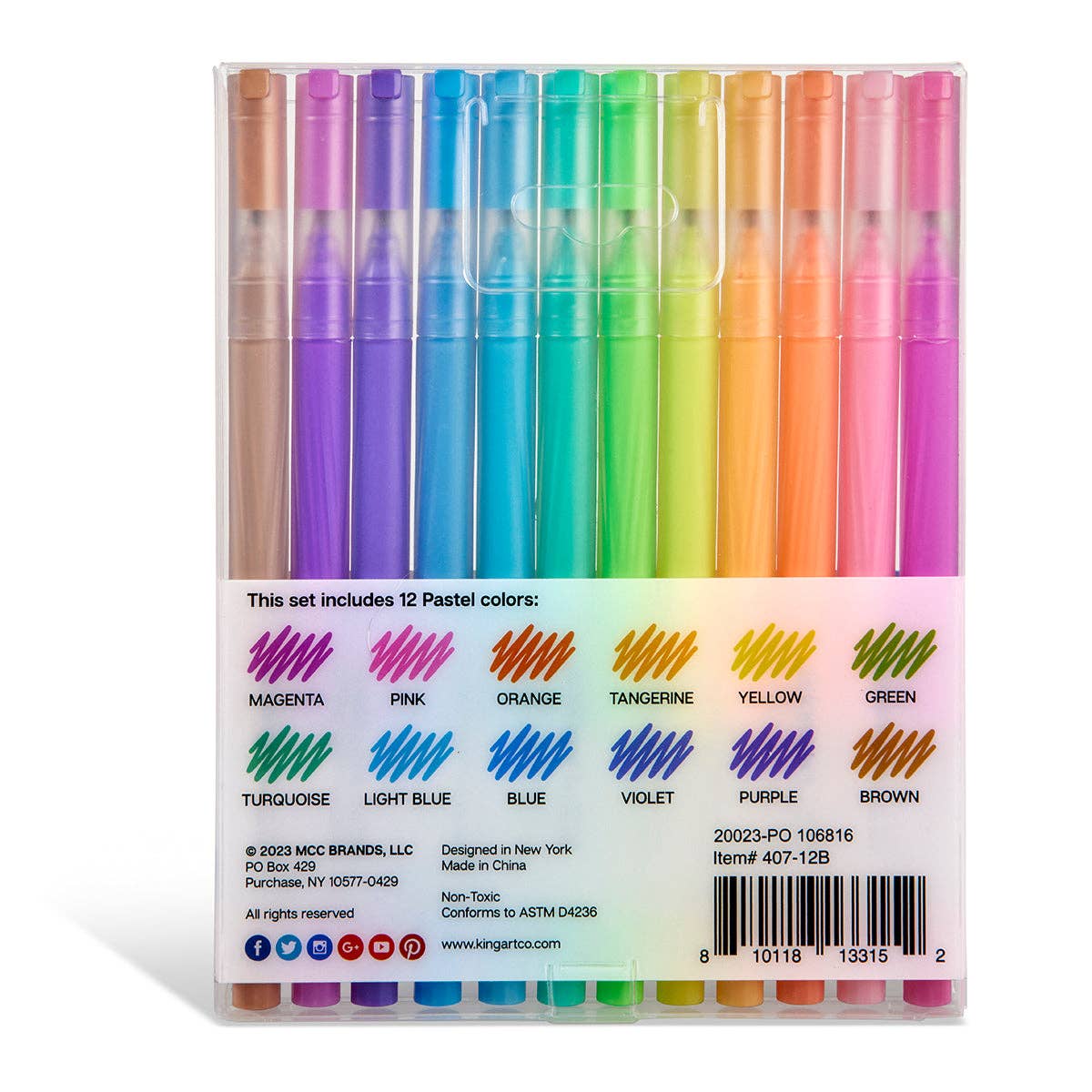 Gel Pens - 12 Pastel Colors