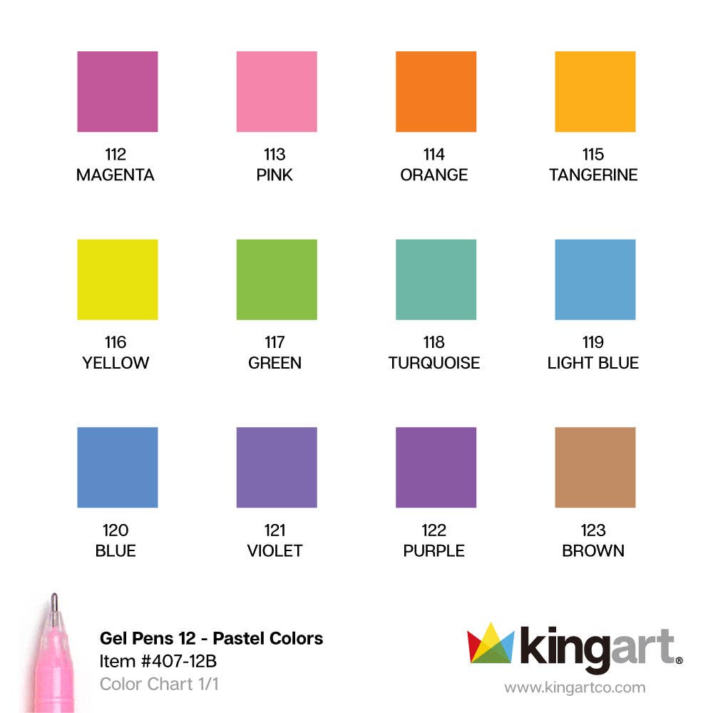 Gel Pens - 12 Pastel Colors