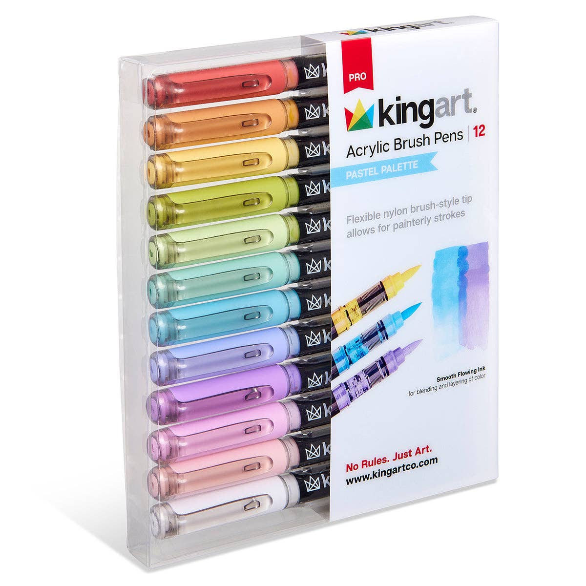 PRO Acrylic Paint Brush Pens - 12 Pastel Colors