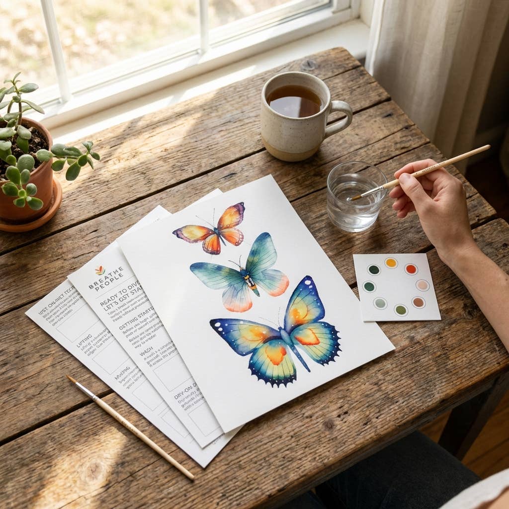 All-In-One Beginner Watercolor Paint Set - Butterflies