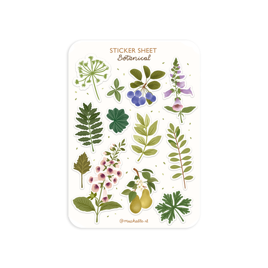 A6 sticker sheet - illustration wildflowers