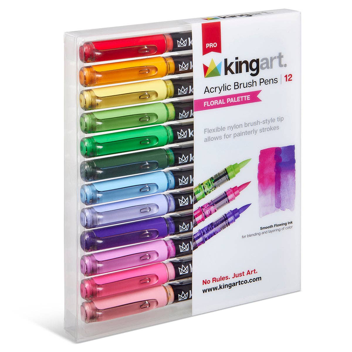 PRO Acrylic Paint Brush Pens - 12 Floral Colors