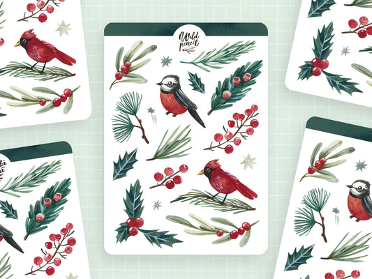 Sticker Sheet - Christmas Flora