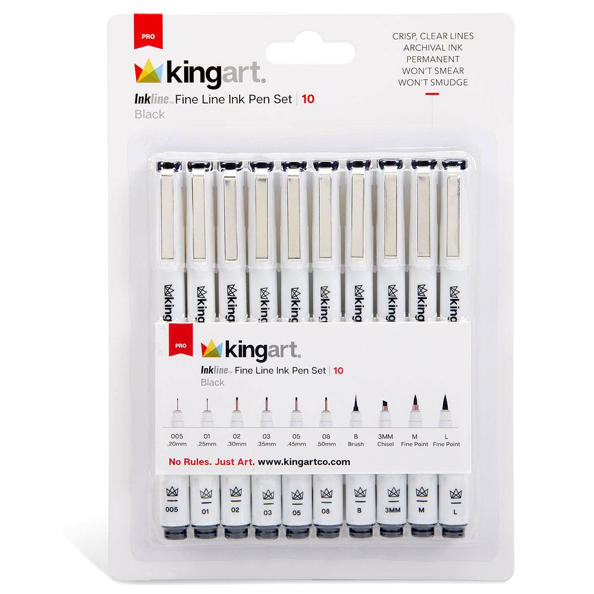 Inkline™ PRO Fine Line Archival Black Ink Pens 10 pc