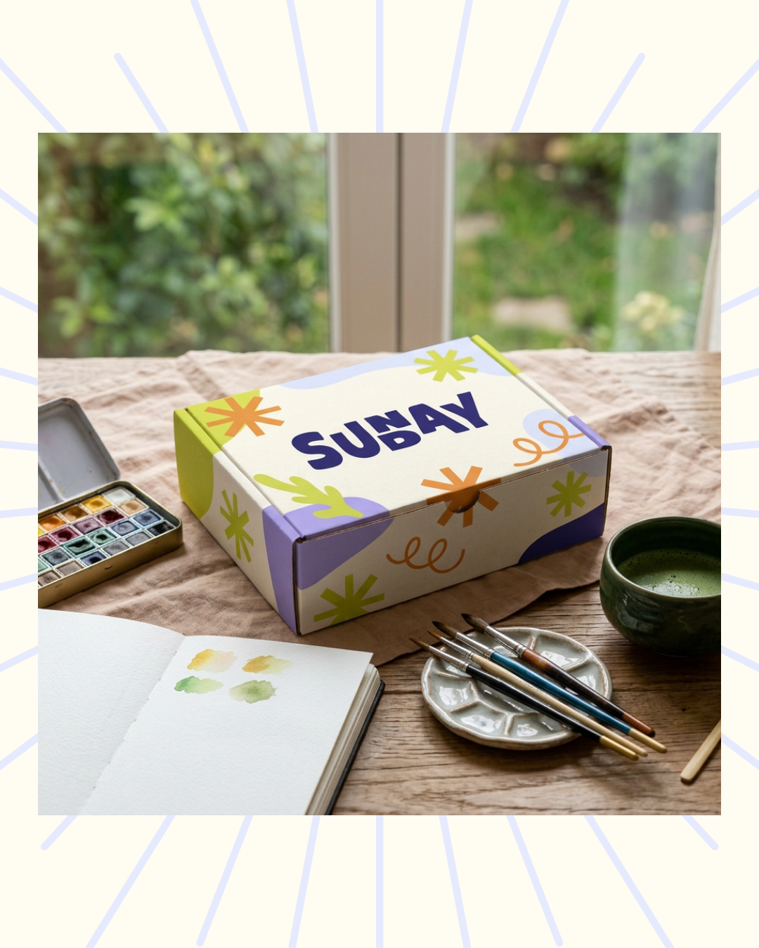 Sunday relax & create box- watercolor painting - aquarel schilderen