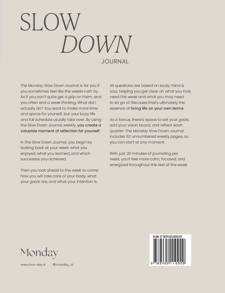 Slow Down Journal | For reflection & intention | ENG