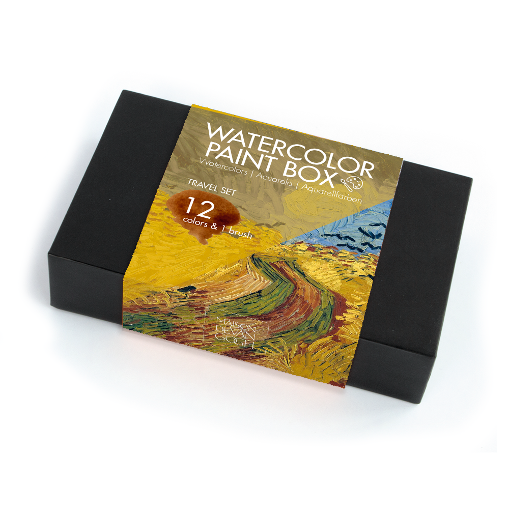 Watercolor set, Van Gogh, Wheatfield with crows