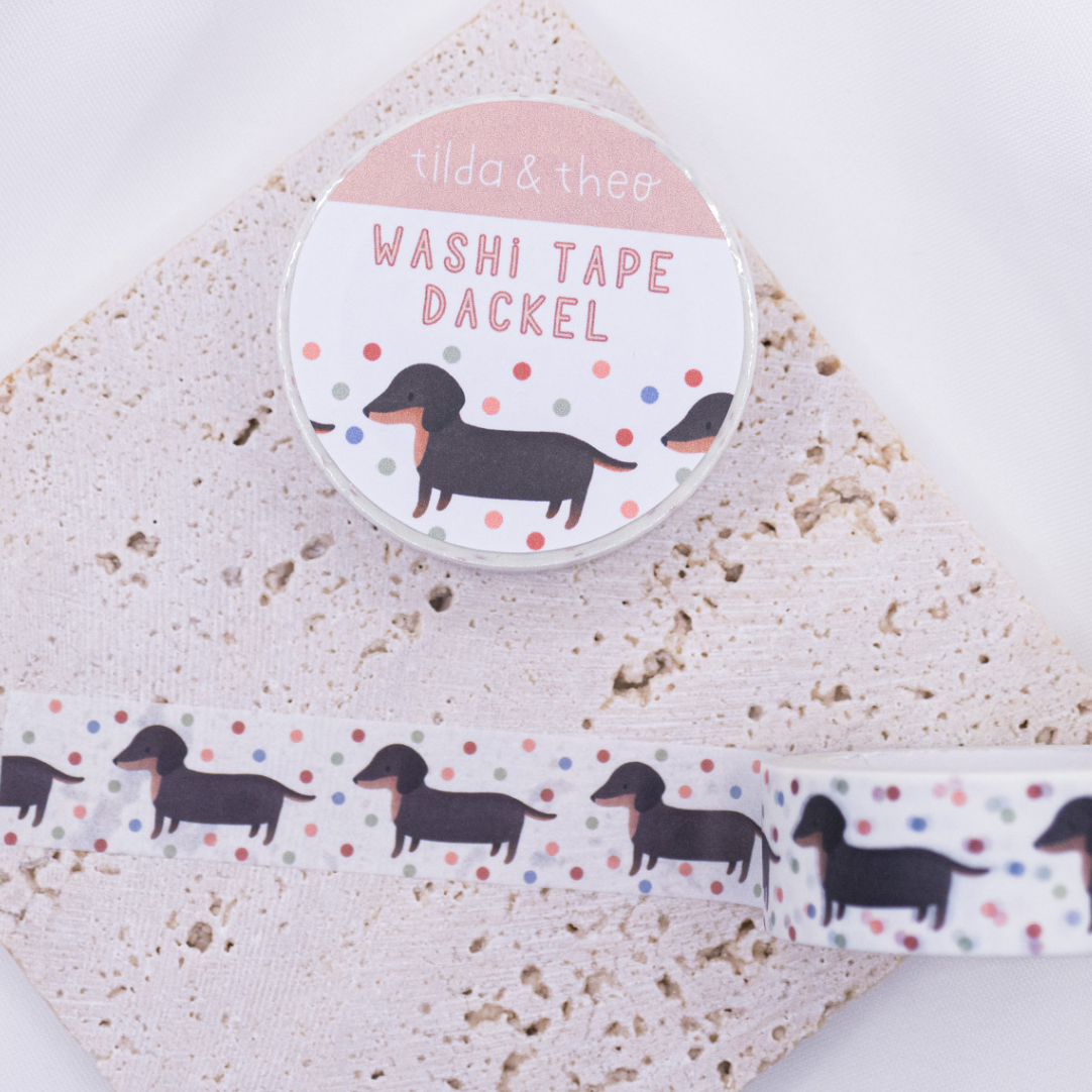 Washi Tape Dachshund - adhesive tape, dog washi tape, masking tape, dog breed