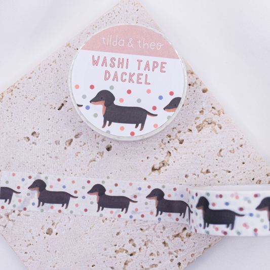 Washi Tape Dachshund - adhesive tape, dog washi tape, masking tape, dog breed