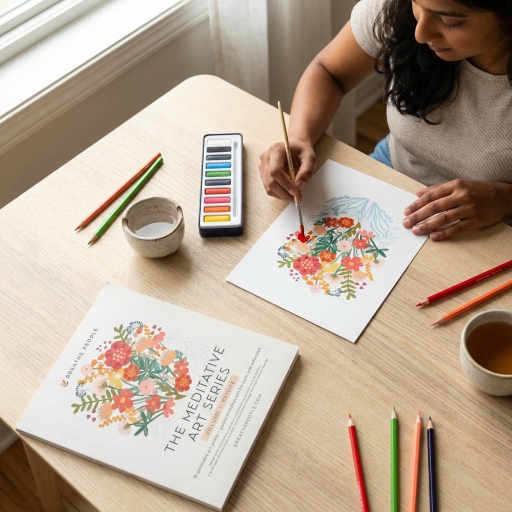 Meditative Art Book, 16 Pages of Guided Creative Ritual