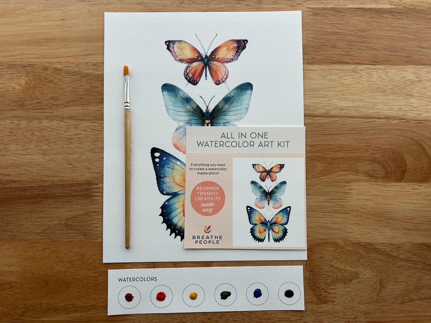 All-In-One Beginner Watercolor Paint Set - Butterflies
