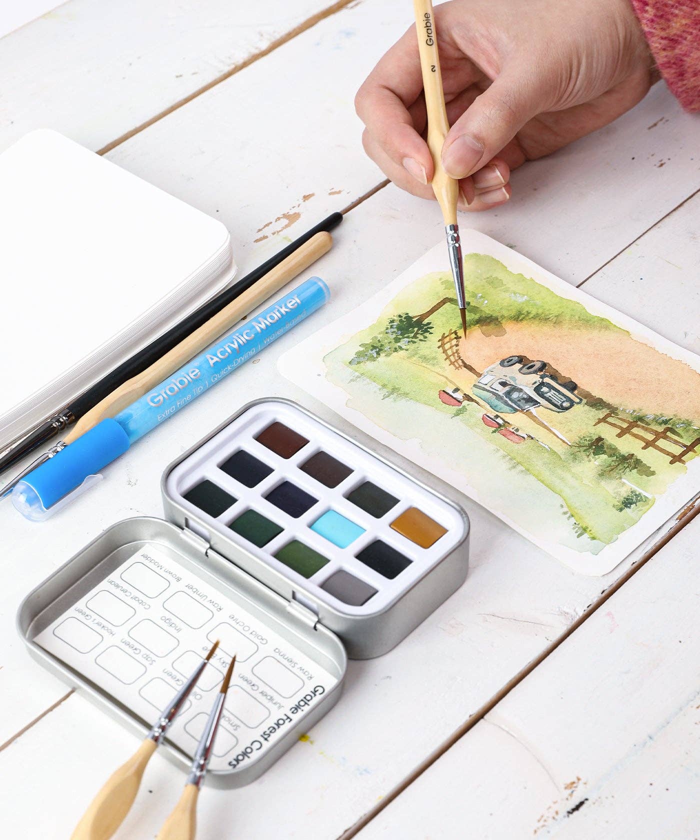 Grabie Watercolor Pocket Set of 12 - Forest Colors