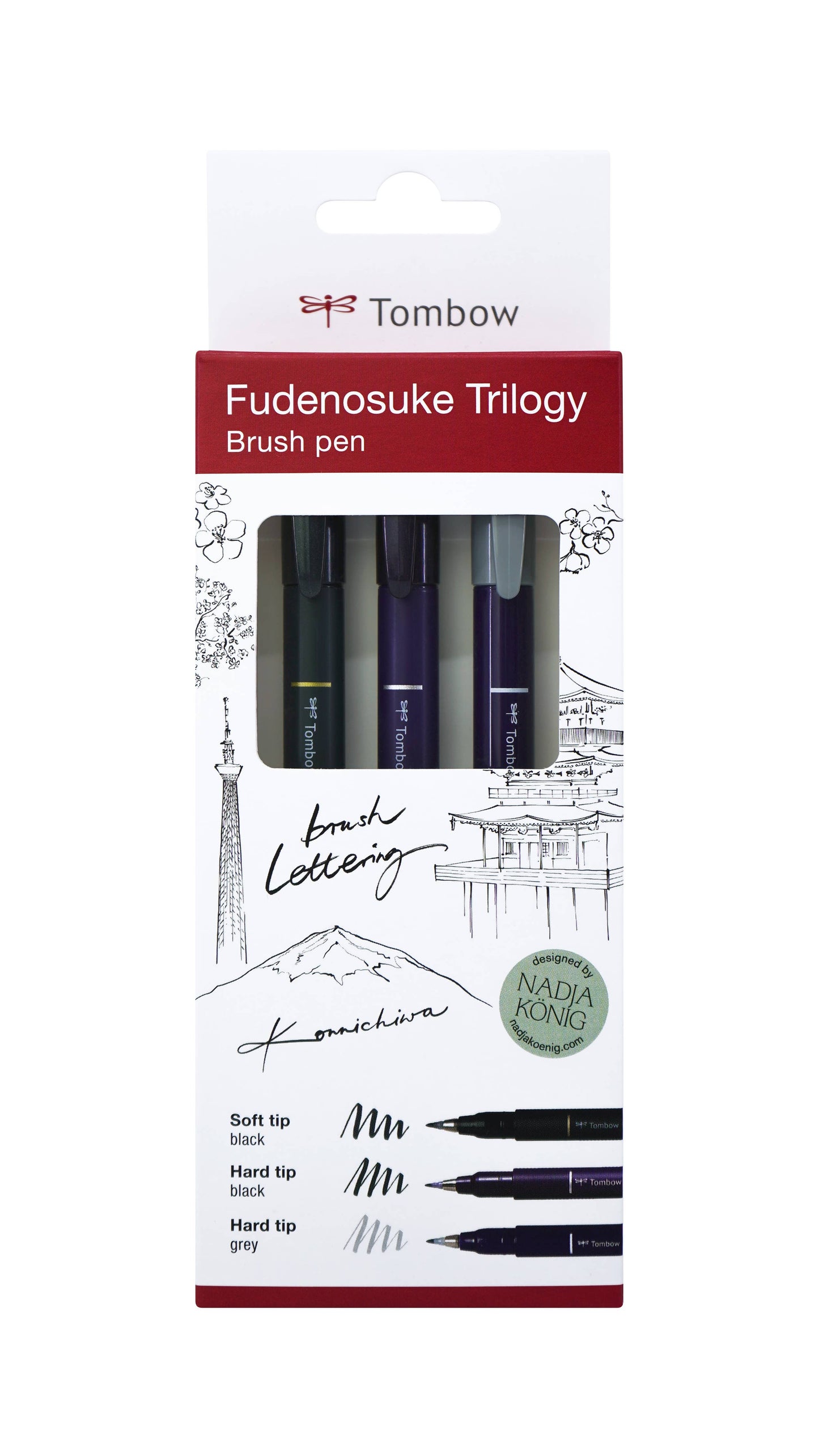 Tombow Fudenosuke Brush Pen Trilogy