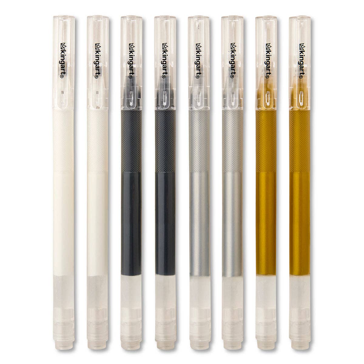 Gel Pens – Gold, Silver, Black & White - 8 Count (2 each per color)