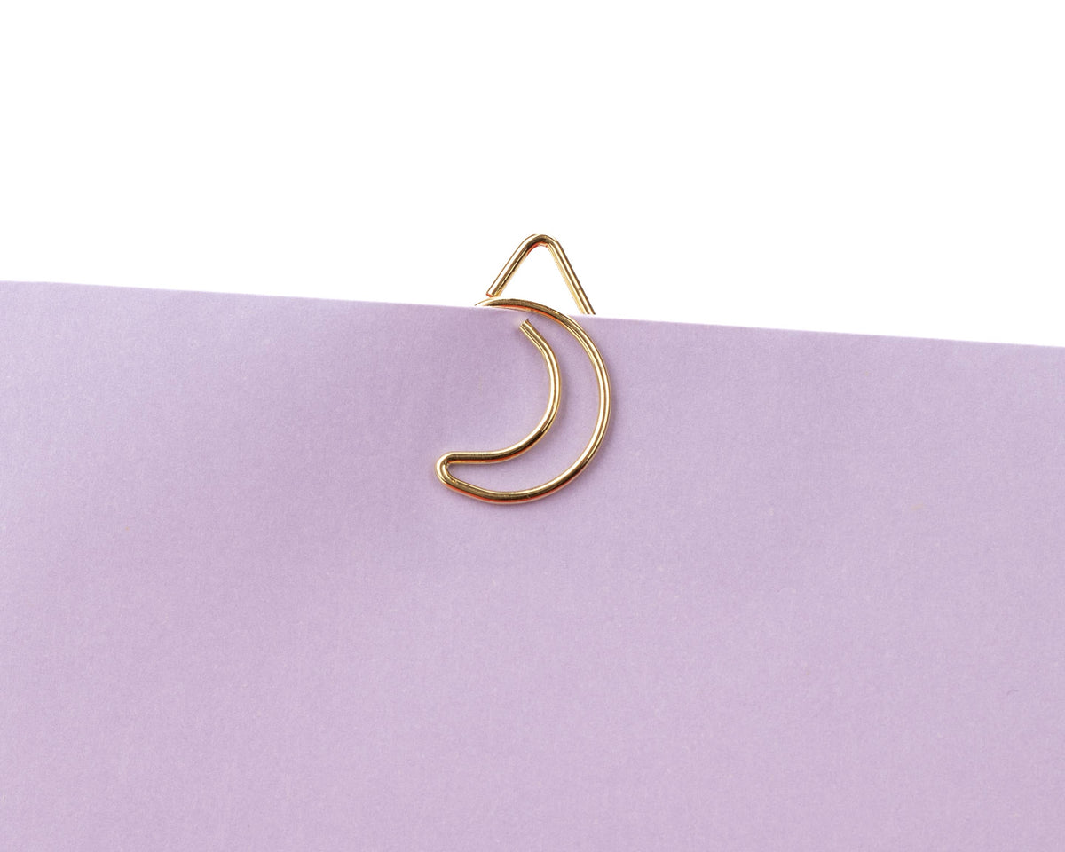 Gold Christmas Binder Clips - Star/Moon