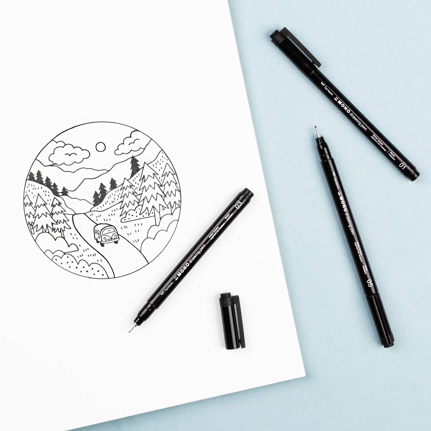 Tombow Fineliner MONO Drawing Pen - Fine Set