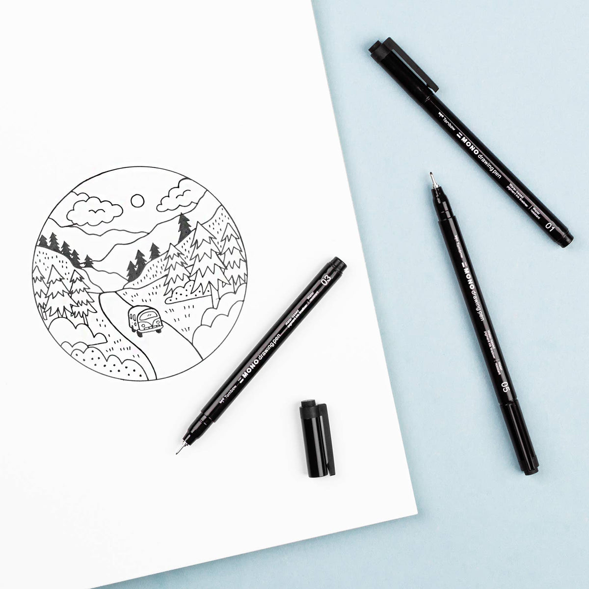 Tombow Fineliner MONO Drawing Pen Bold Set