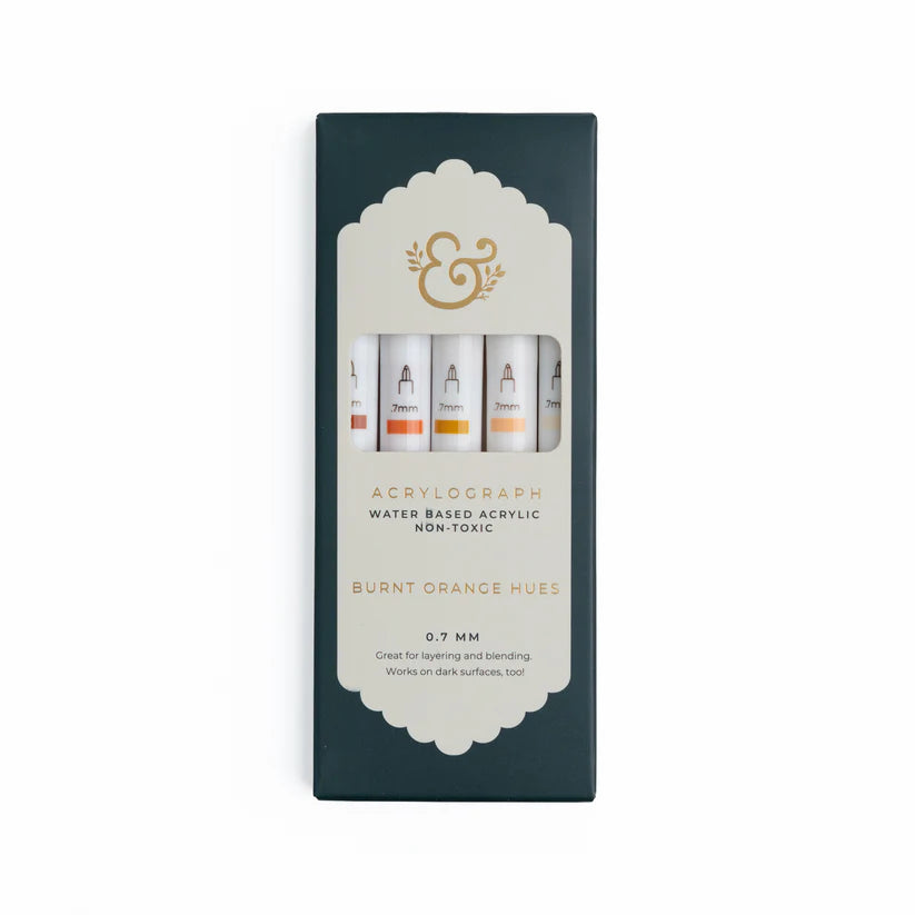 Burnt Orange Hues Sets of 5 - Calliograph pens - Archer & Olive