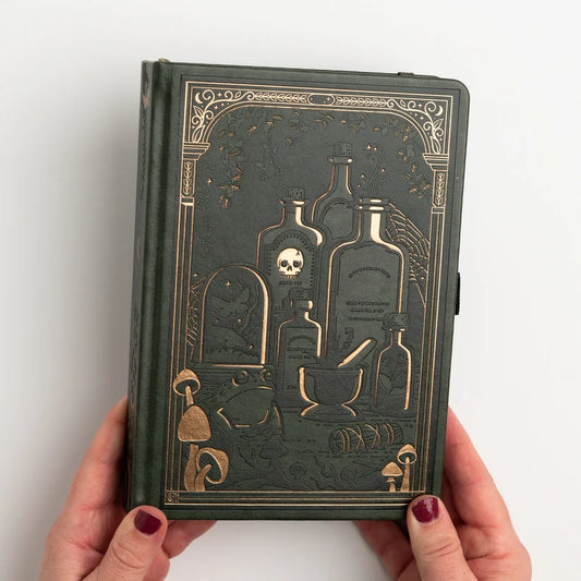 Apothecary Shelf Notebook A5 journal, 192 dot grid, Archer & Olive Halloween