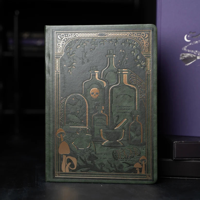 Apothecary Shelf Notebook A5 journal, 192 dot grid, Archer & Olive
