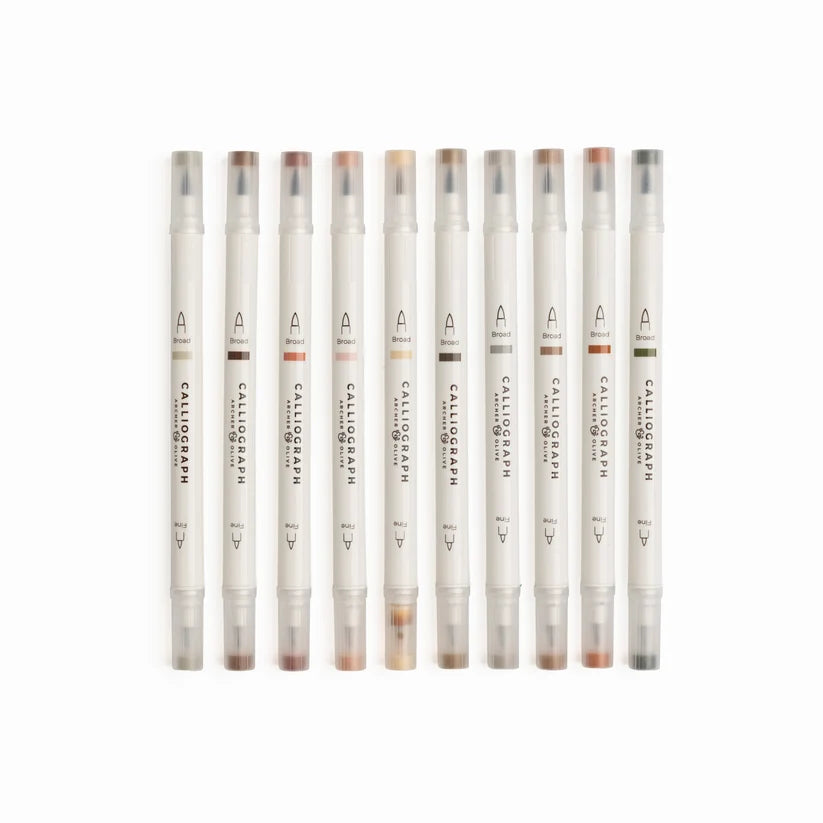 Archer & Olive - Quiet Corners | Set of 10 Calliograph Pens