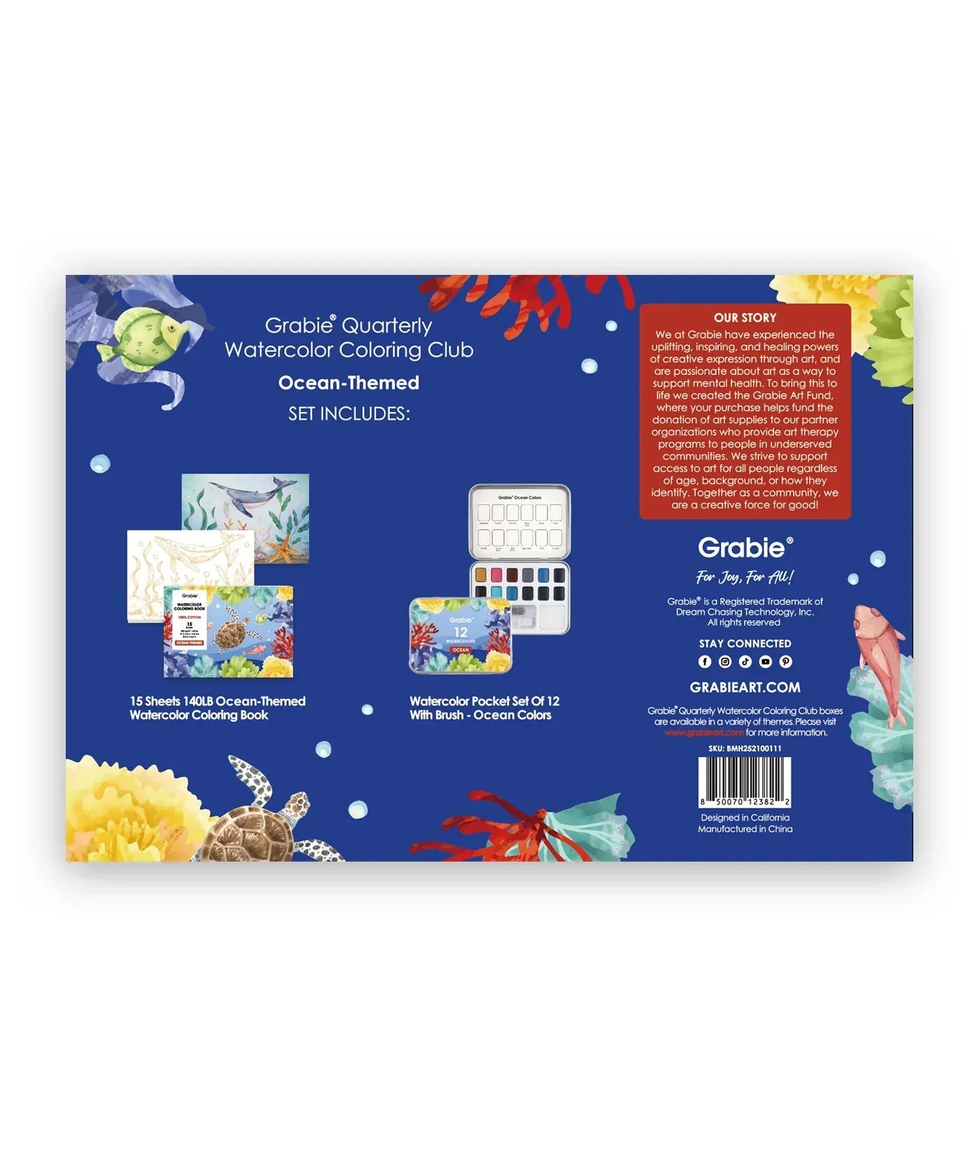 Ocean-Themed Watercolor Coloring Club Box