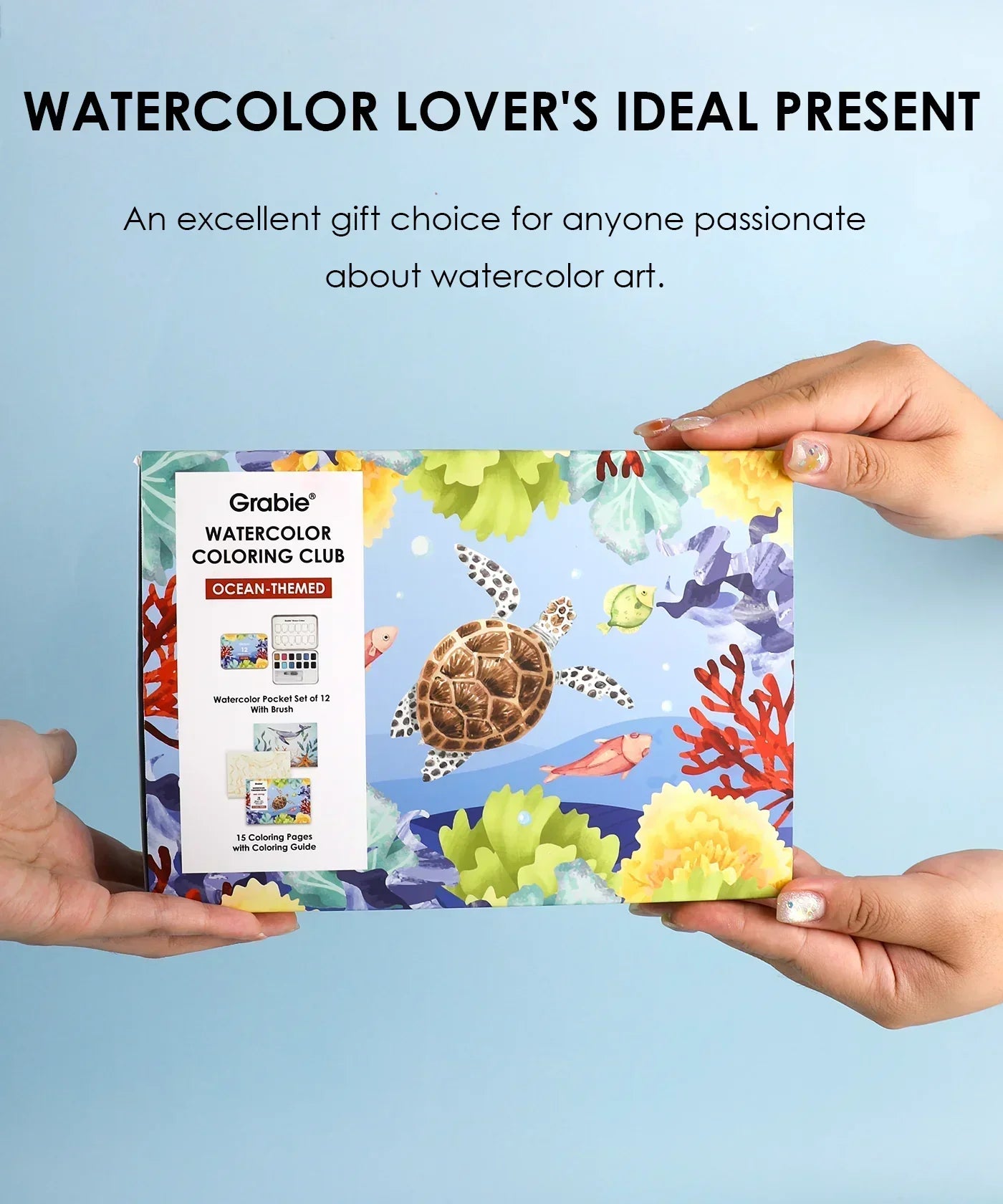 Ocean-Themed Watercolor Coloring Club Box