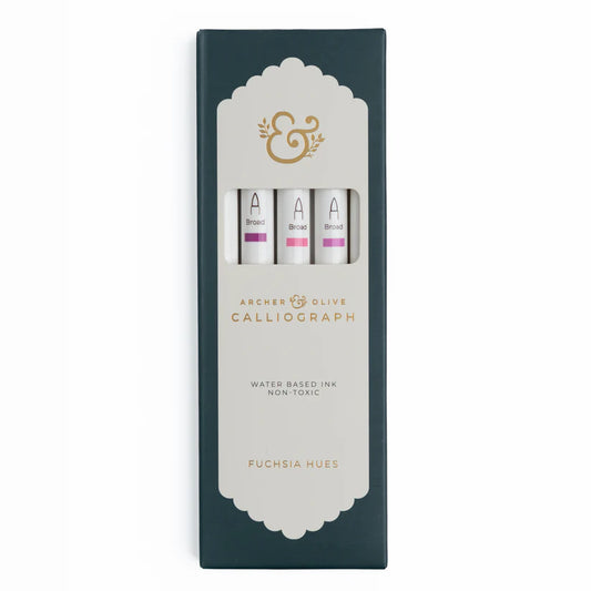 Leaf Green Hues Sets of 5 - Calliograph pens - Archer & Olive