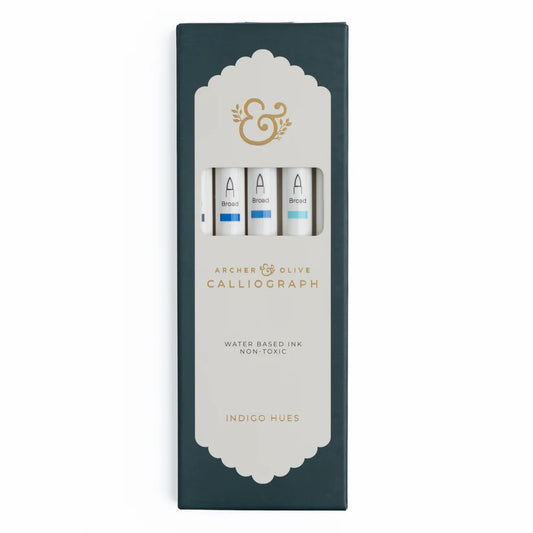 Indigo Hues Sets of 5 - Calliograph pens - Archer & Olive