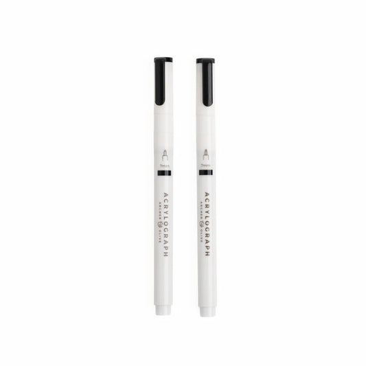 Acrylograph Pen Black Set of 2: 0.7mm Tip - Archer & Olive
