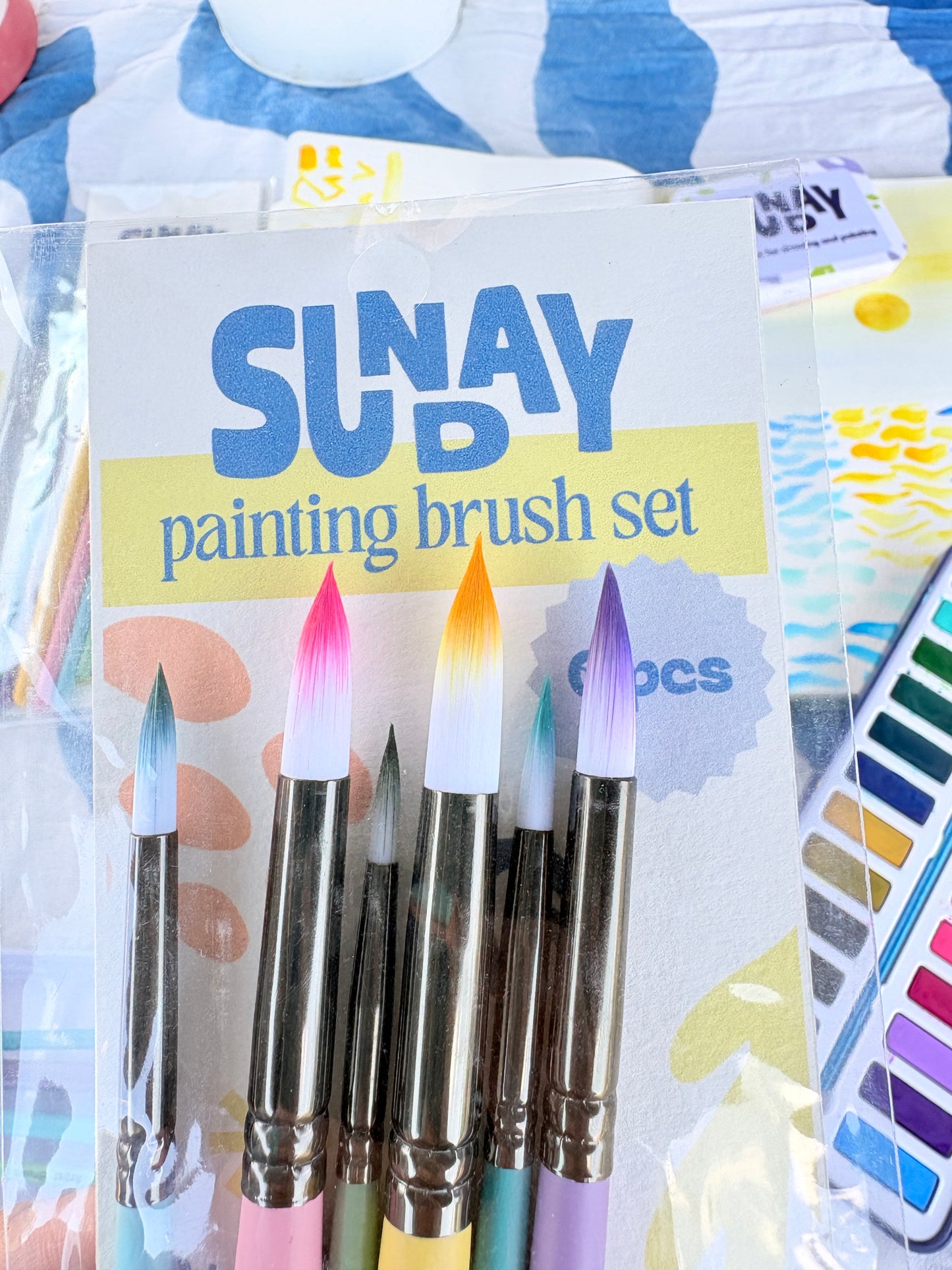 paintbrush set of 6 brushes - round