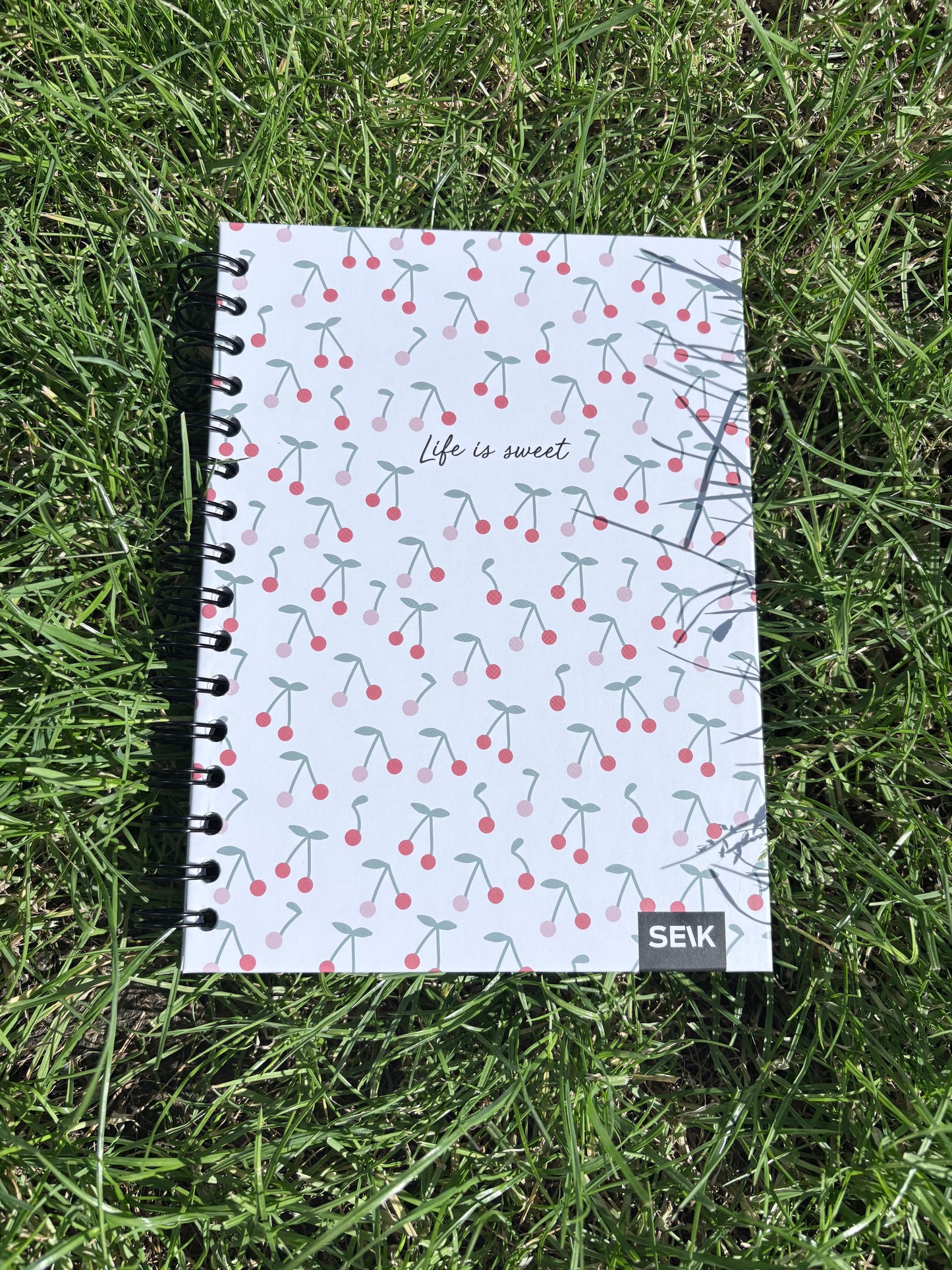 Bullet Journal / Dotted Notebook hard cover spiral binding – Cherries