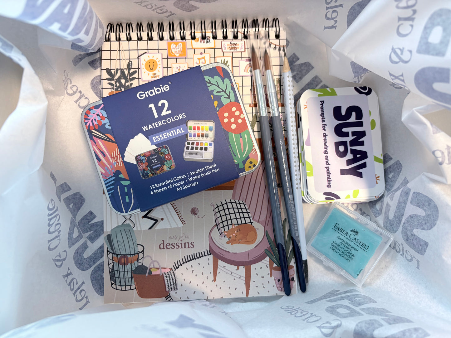 Sunday relax & create box- watercolor painting - aquarel schilderen