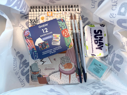 Sunday relax & create box- watercolor painting - aquarel schilderen