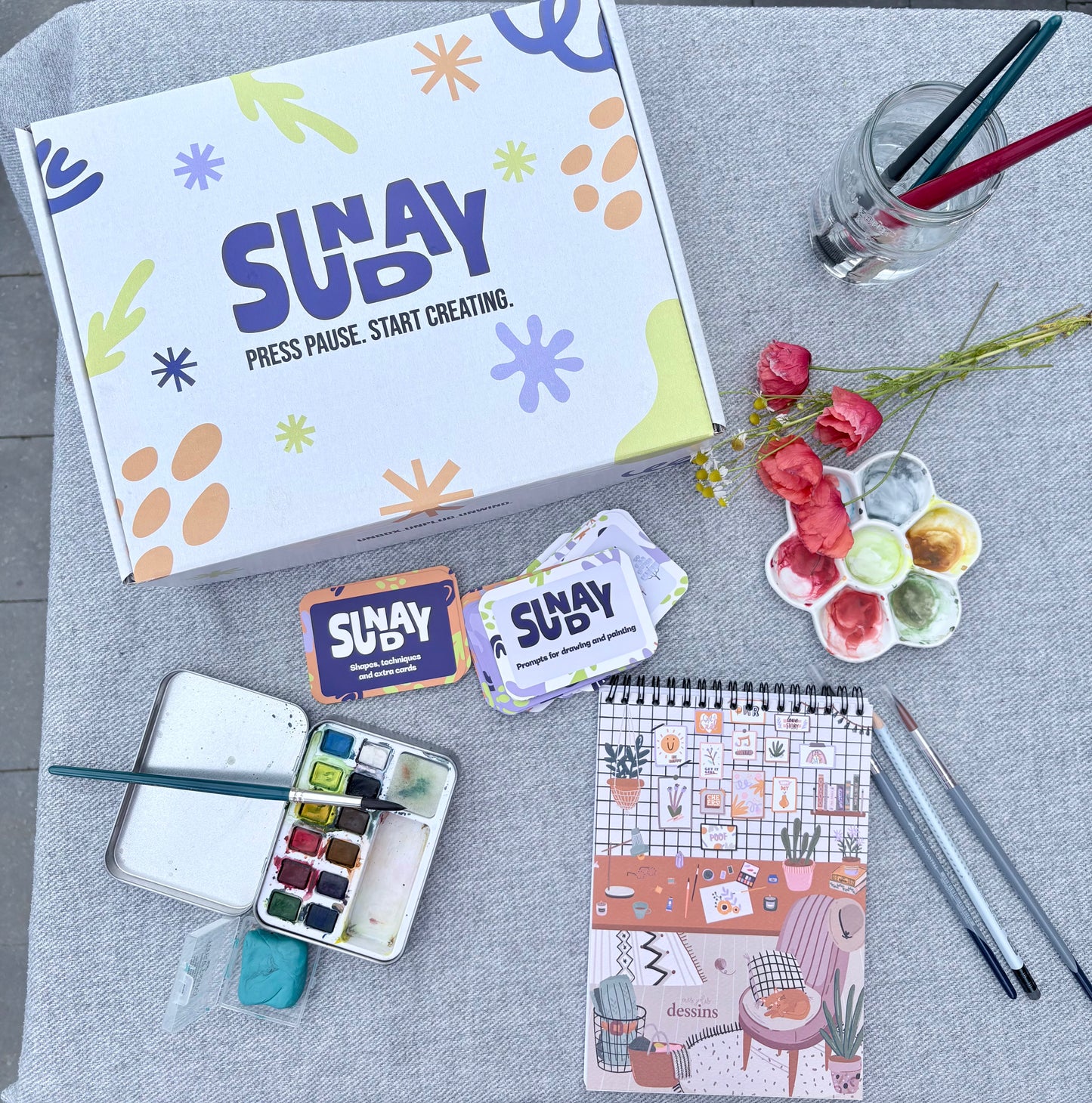 Watercolour Painting Starter Box for Adults | Sunday Create