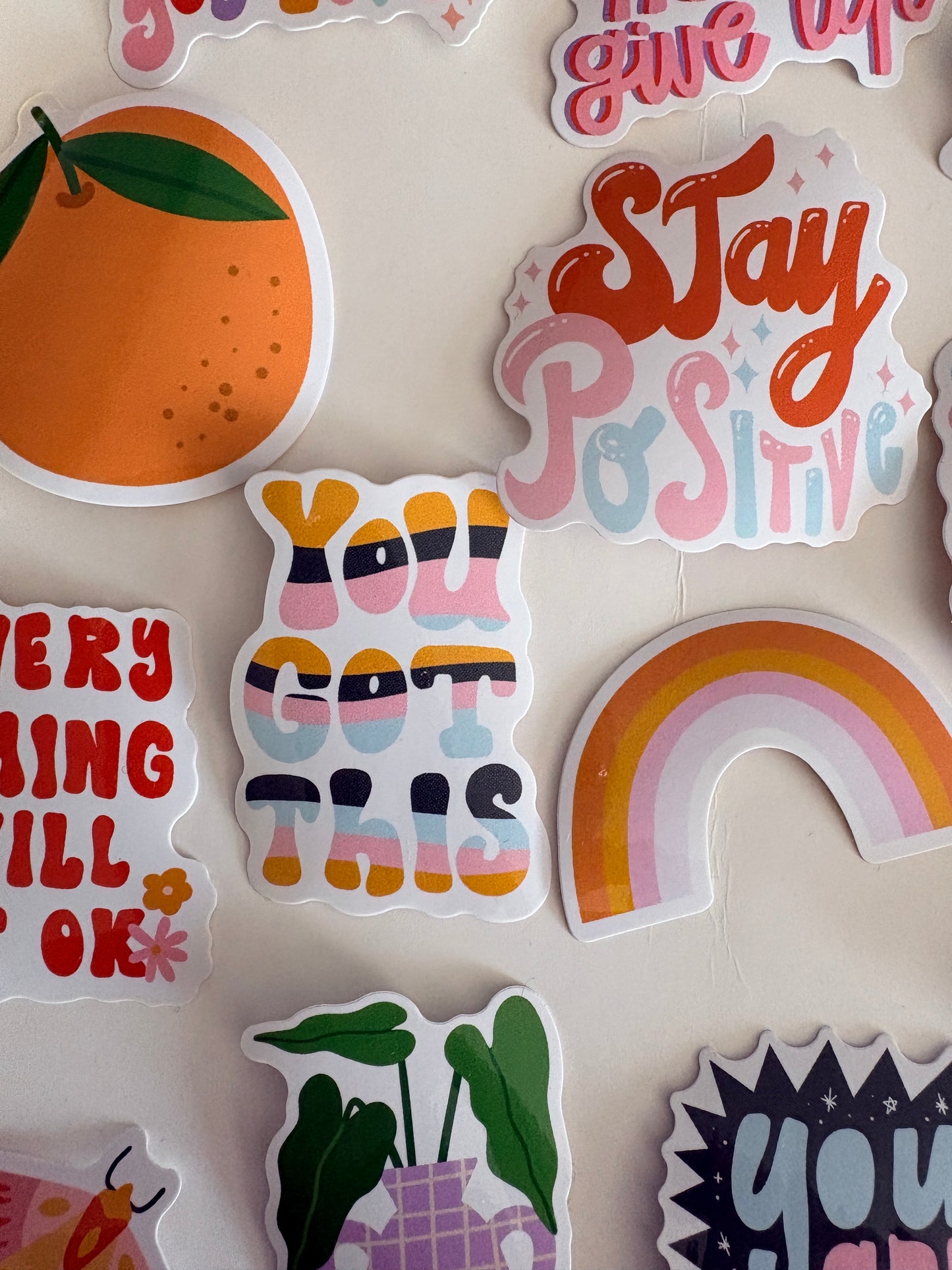 Die cut vinyl sticker - stay focused - positive quote