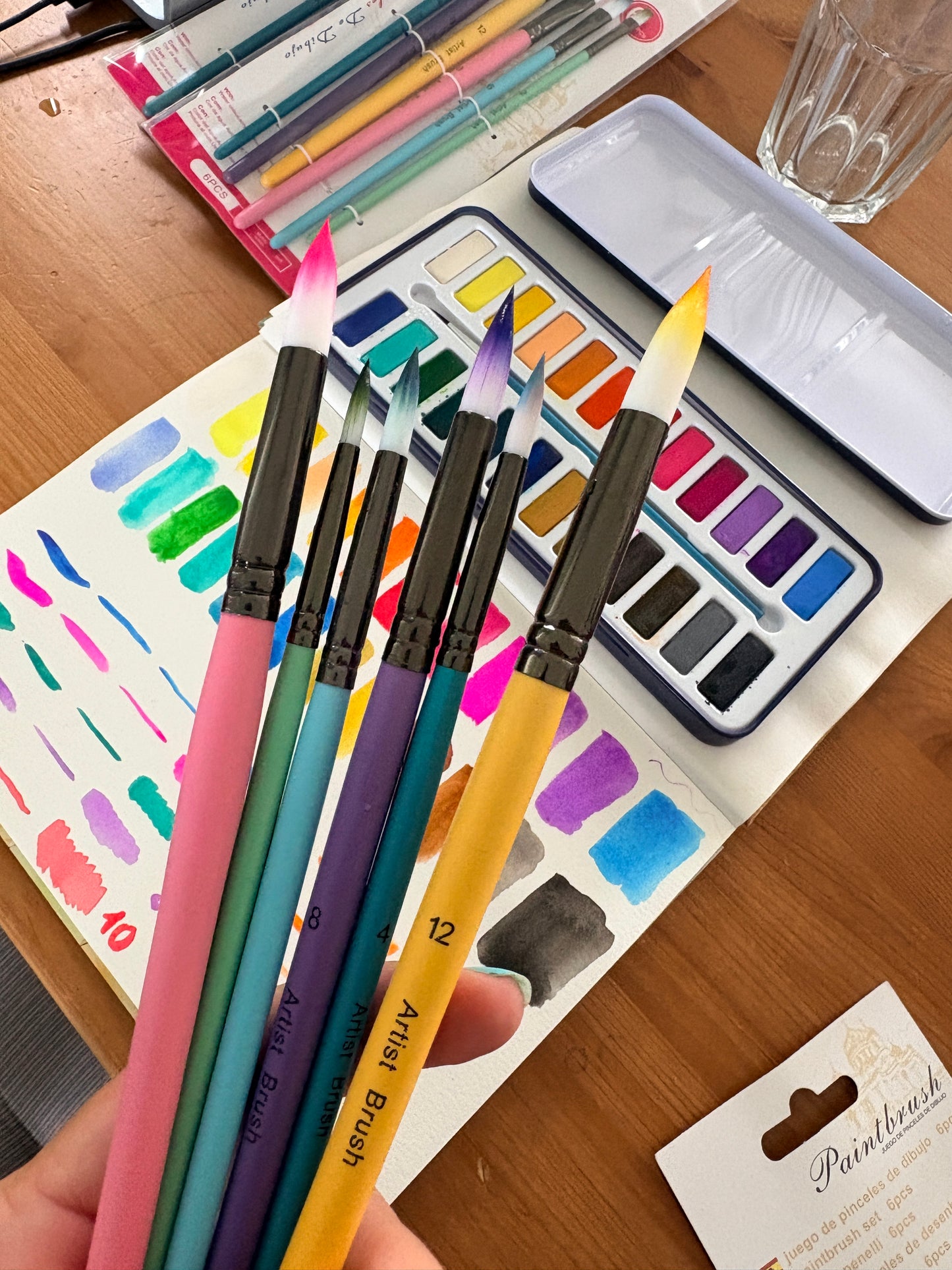 paintbrush set of 6 brushes - round