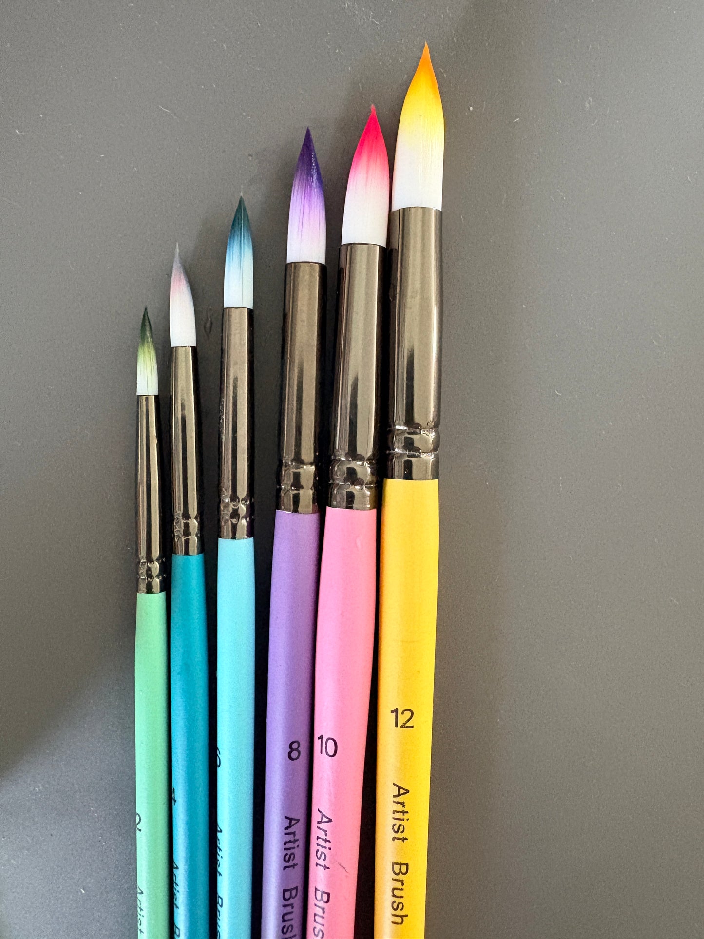 paintbrush set of 6 brushes - round